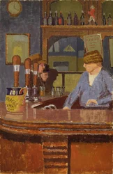 The Princess of Wales Pub, Trafalgar Square: Mrs Francis behind the Bar
